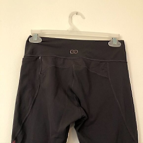 CALIA CARRIE UNDERWOOD Mid Rise Gray "Crop" Legging Pink Mesh Capri Active Small - Picture 8 of 10